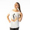 Danceworks White Slouchy Printed Tee for women DW007WBO at Danceworks shop in London