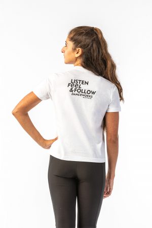 Danceworks White Classic Tee for women DW009WBO at Danceworks shop in London